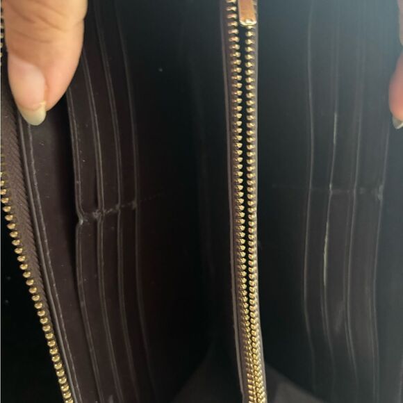 Coach Wallet Quilted handbag I’d coin purse Oxblood ACCORDION ZIP OMBRE F31954) - Picture 6 of 11